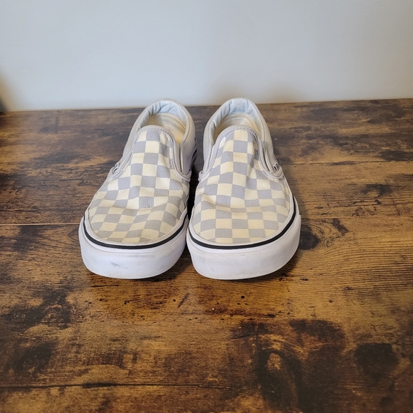 Gray and White Checkerboard Vans Woman's size 6.5/Men's size 5 - Picture 2 of 8